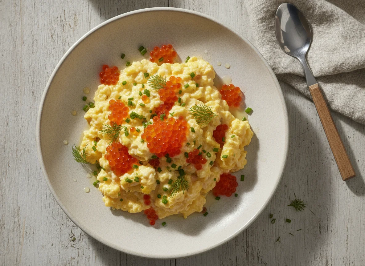 Scrambled Eggs with Salmon Roe photo
