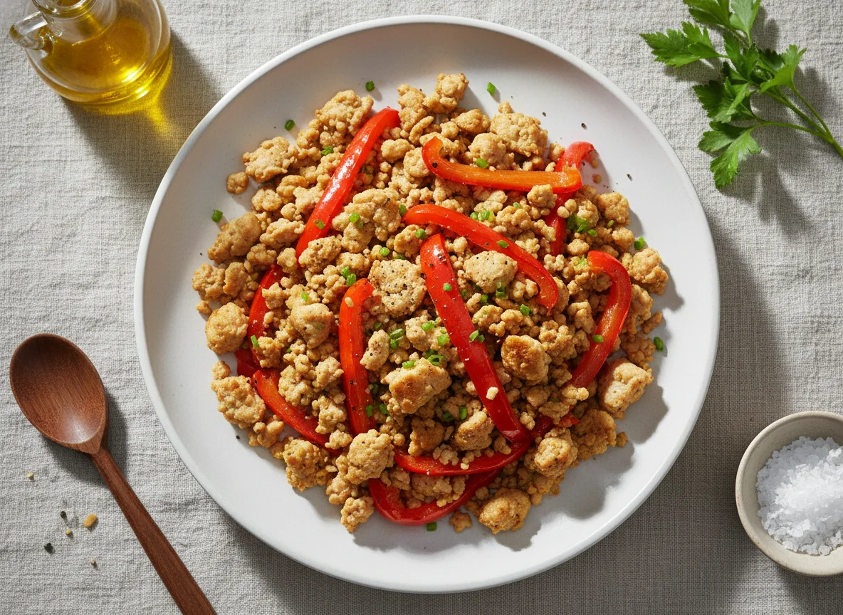 Scrambled Protein with Bell Peppers photo