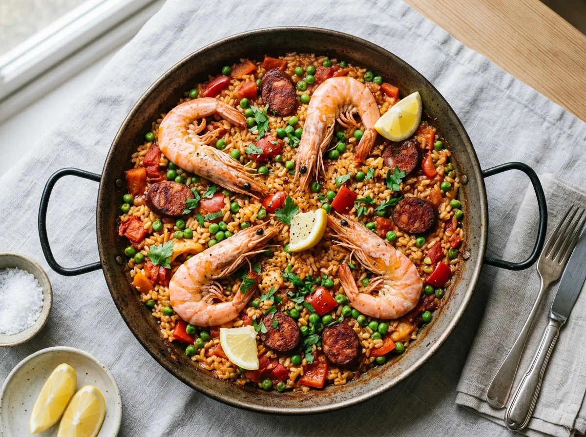 Seafood and Chorizo Paella photo