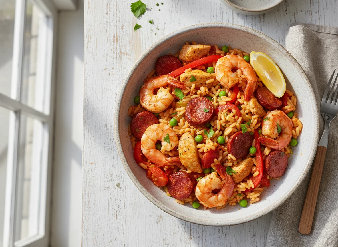 Seafood and Chorizo Rice Dish photo