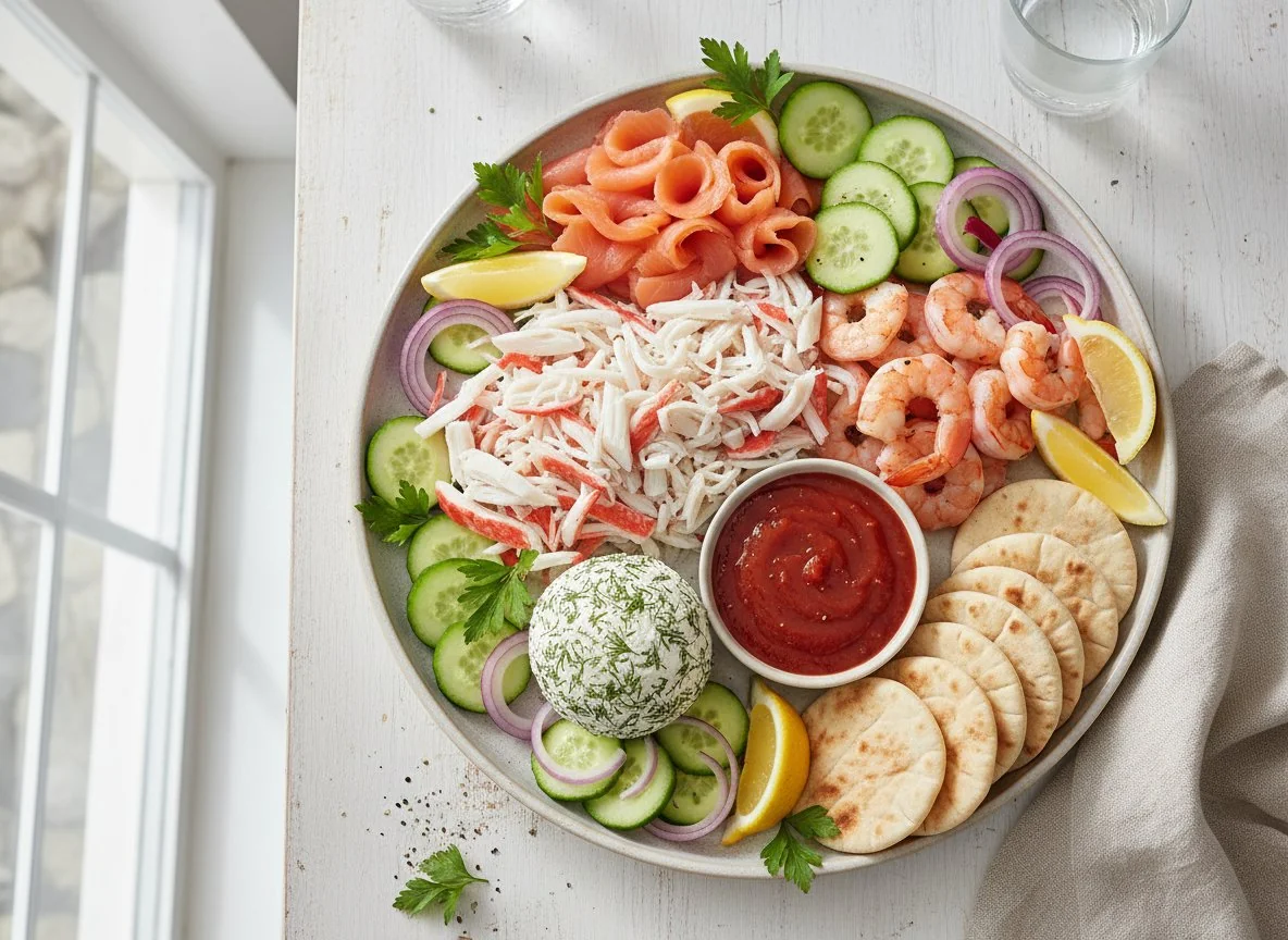 Seafood and Vegetable Platter photo