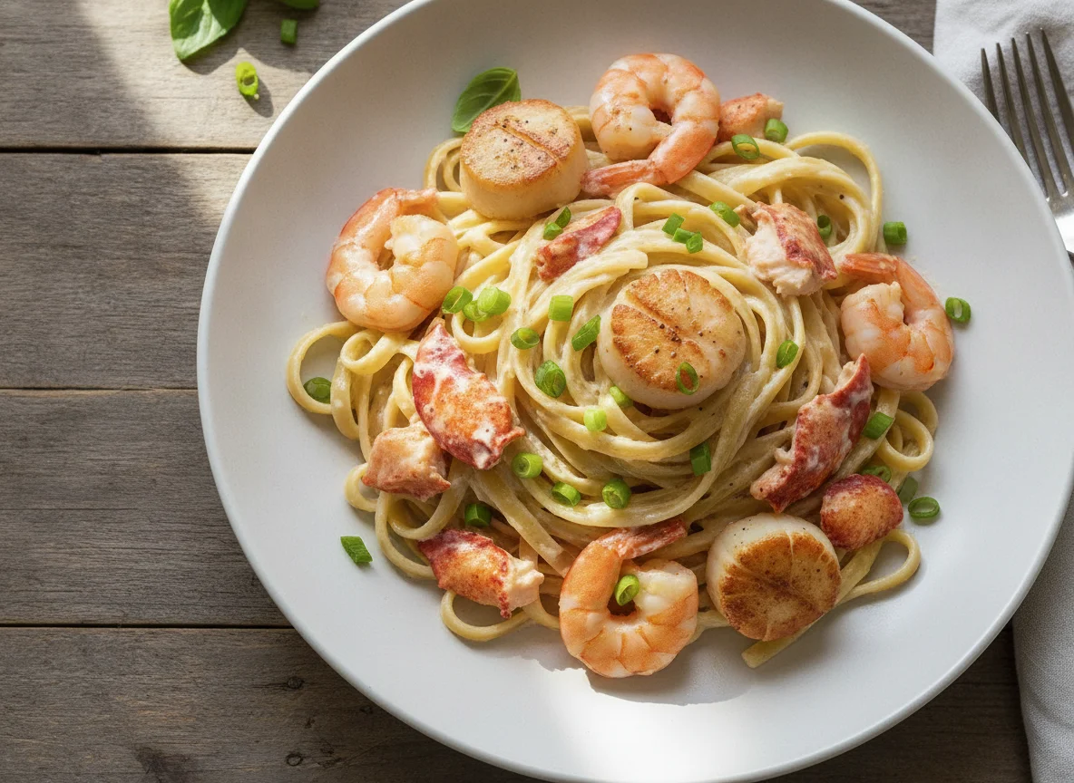 Seafood Fettuccine Alfredo photo