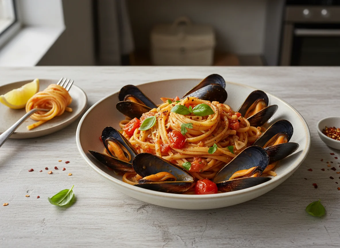 Seafood Pasta with Mussels photo