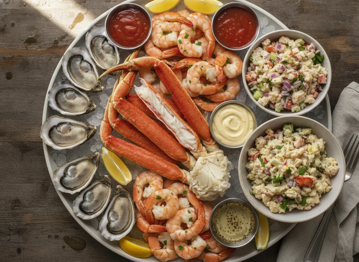 Seafood Platter with Crab, Shrimp, Oysters and Ceviche photo