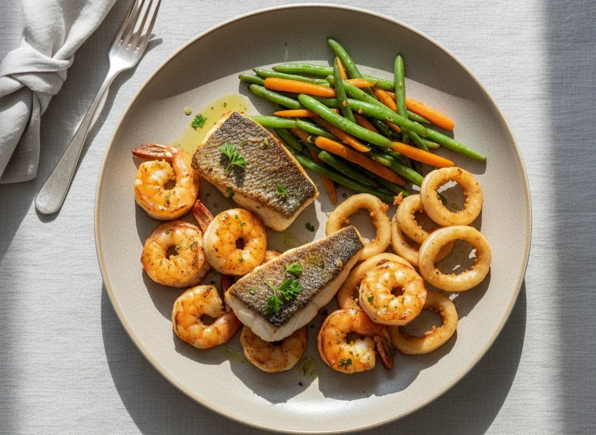 Seafood Platter with Vegetables photo