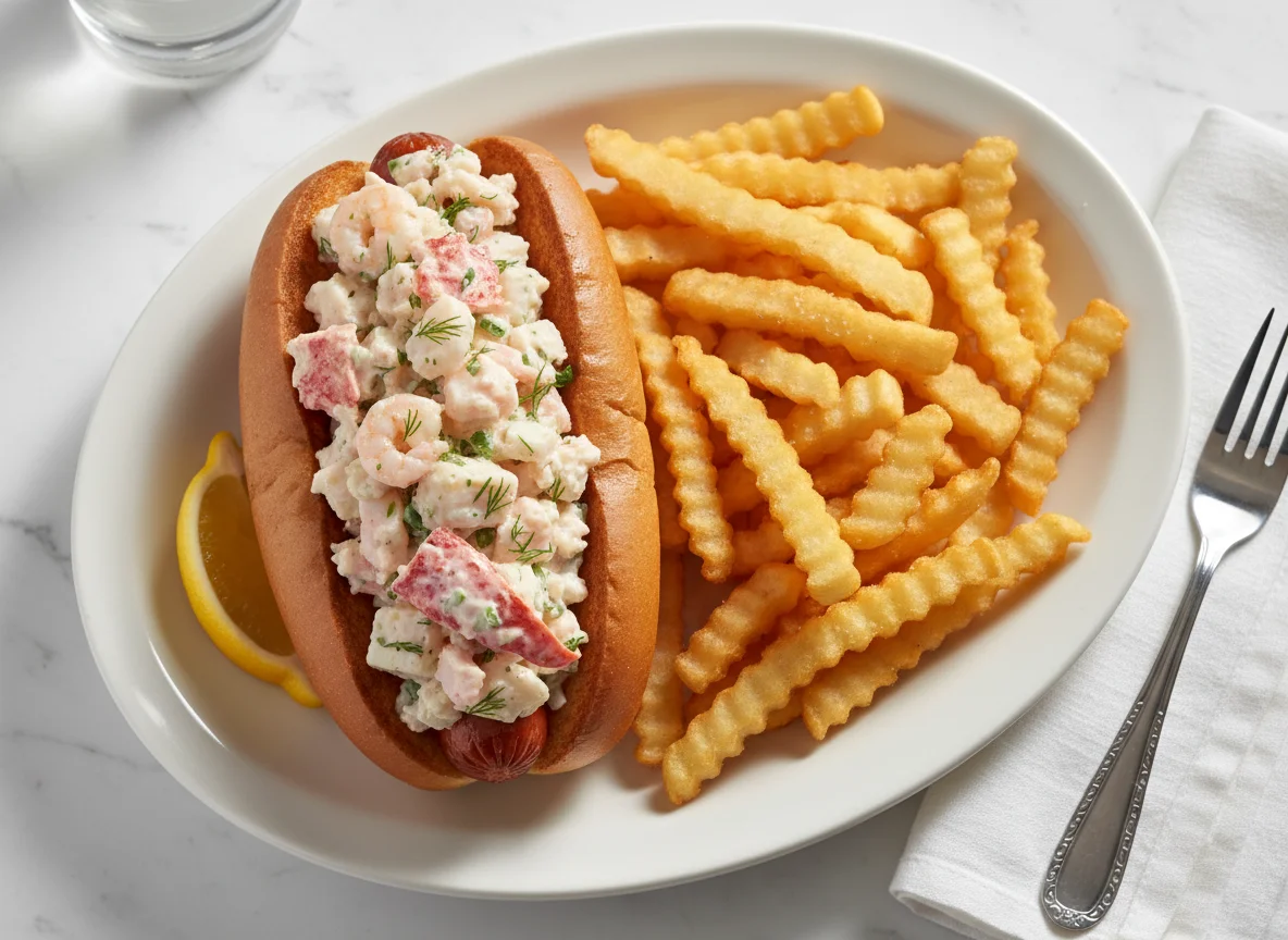 Seafood Roll with French Fries photo