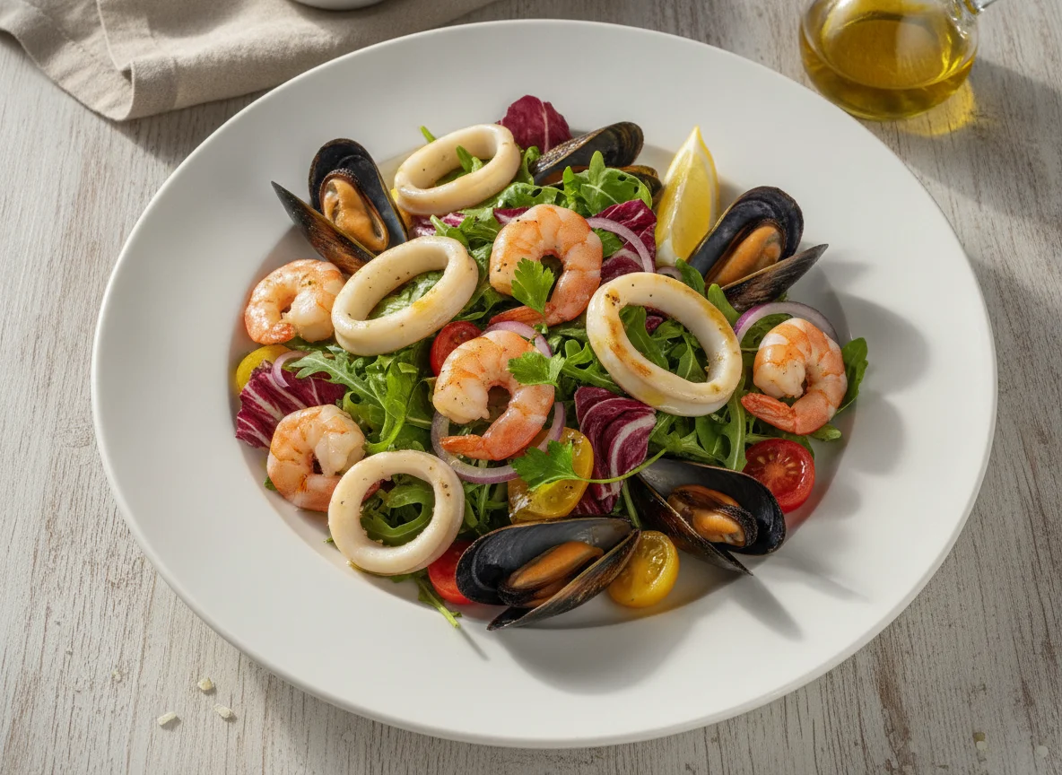 Seafood Salad with Calamari, Shrimp, and Mussels photo