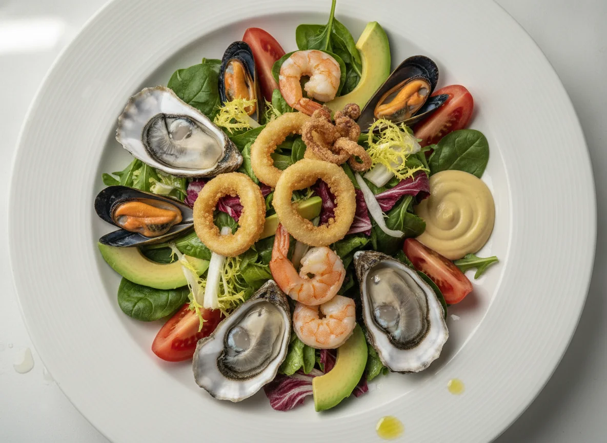 Seafood Salad with Oysters and Avocado photo