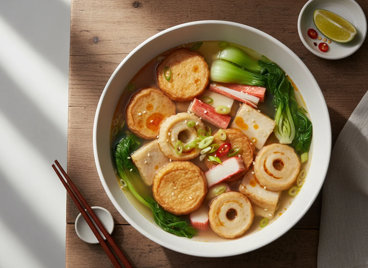 Seafood Soup with Fish Cakes photo