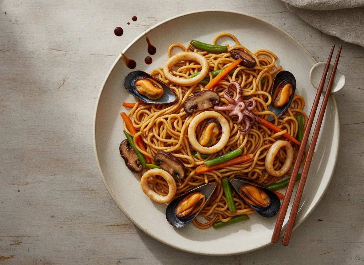 Seafood Stir-fry Noodles photo