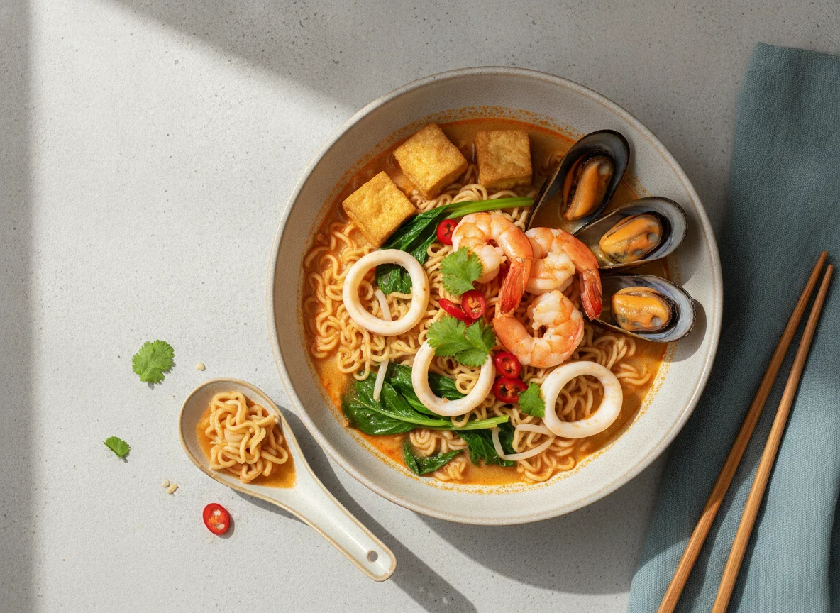 Seafood Tom Yum Instant Noodles photo
