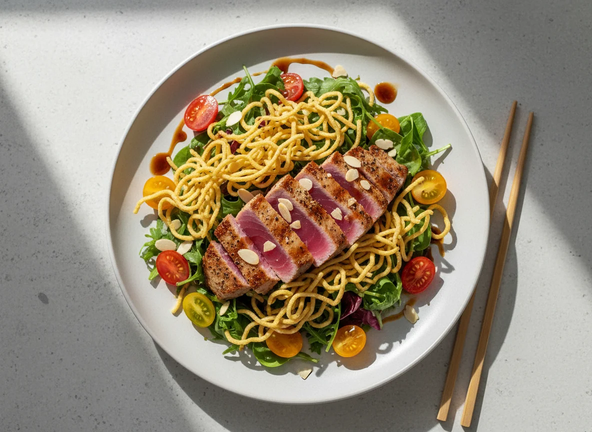 Seared Tuna Salad with Crispy Noodles photo