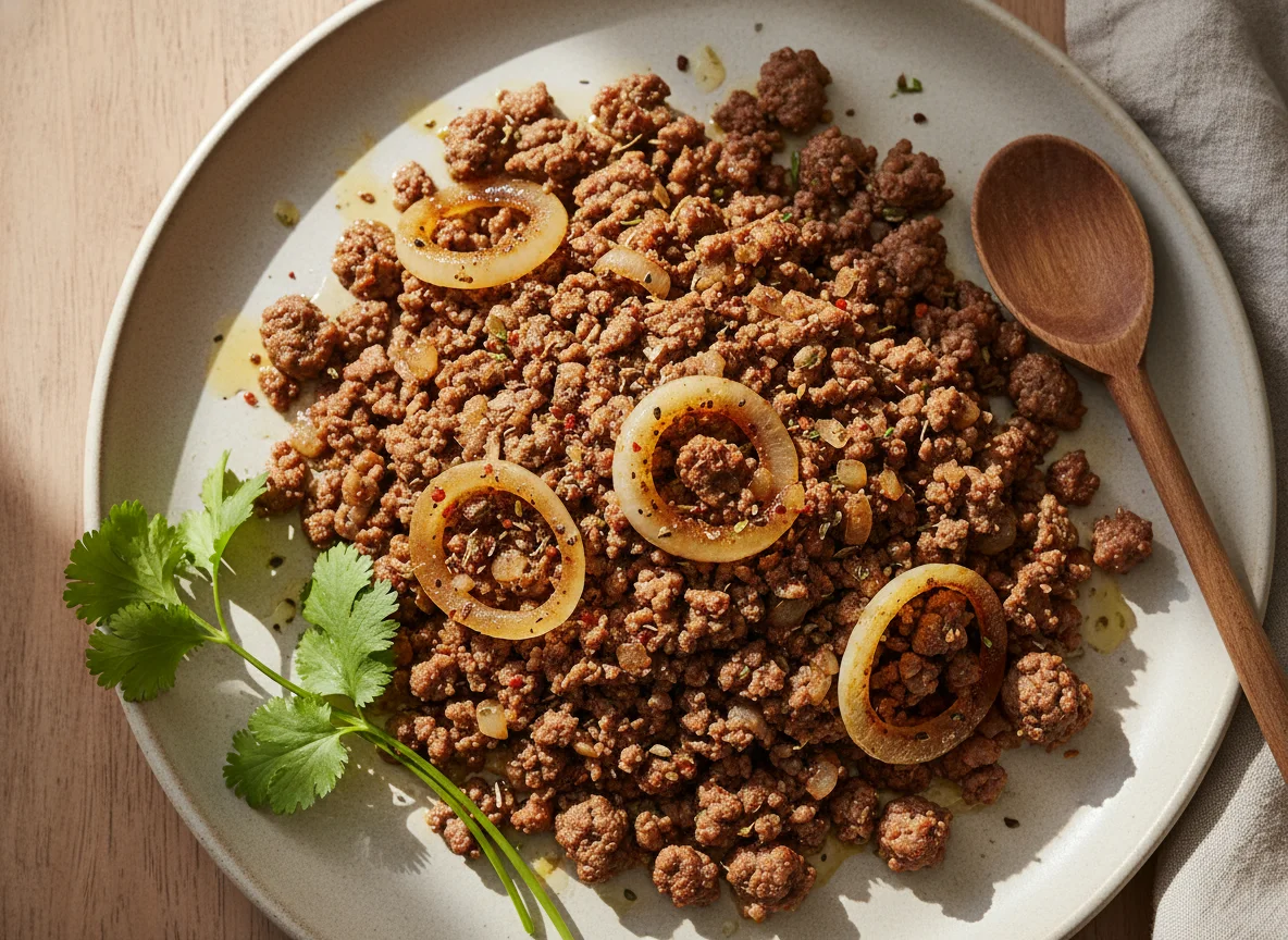 Seasoned Ground Beef with Onions photo