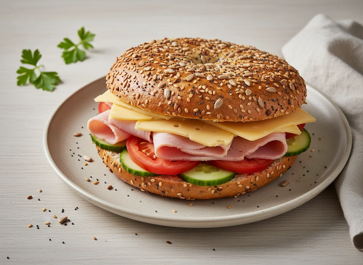 Seeded Ham and Cheese Sandwich photo