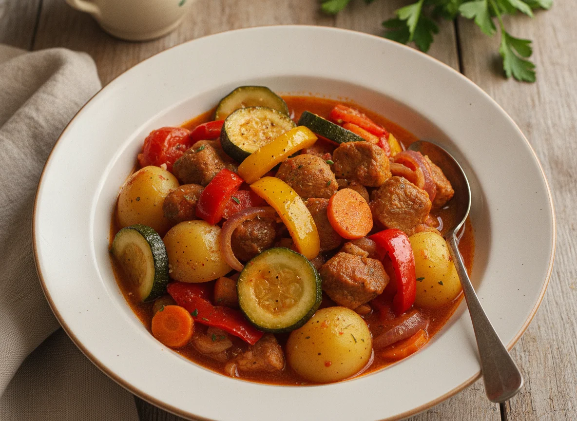 Serbian Đuveč (Vegetable and Meat Stew) photo