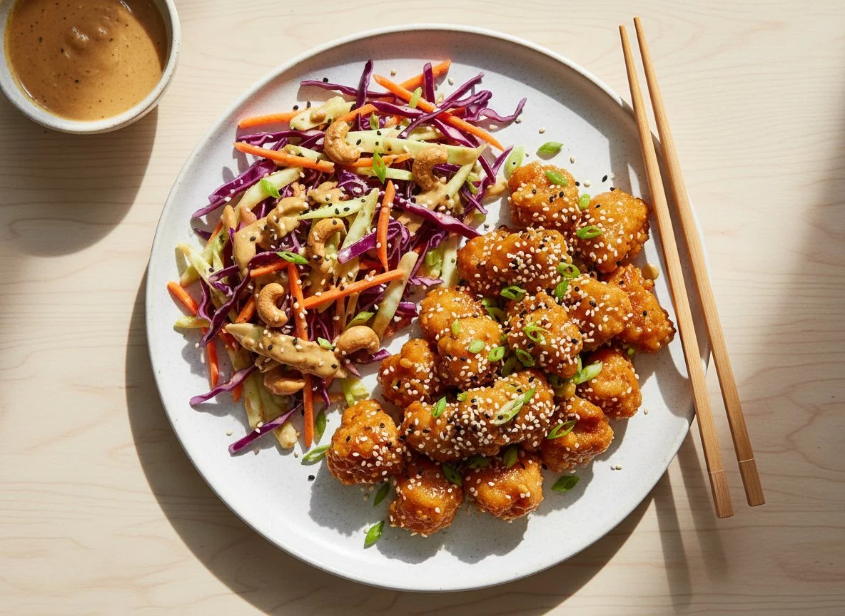 Sesame Chicken with Asian Slaw photo