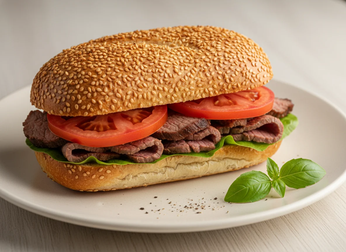 Sesame Seed Roll Sandwich photo