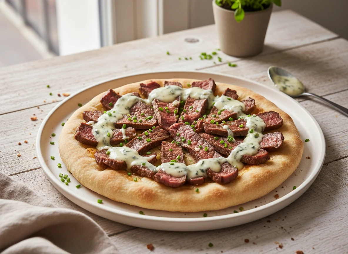 Sfiha with Sirloin and Gorgonzola Sauce photo