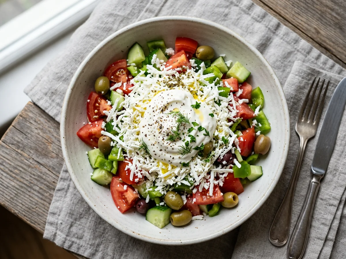 Shopska Salad with Sour Cream photo