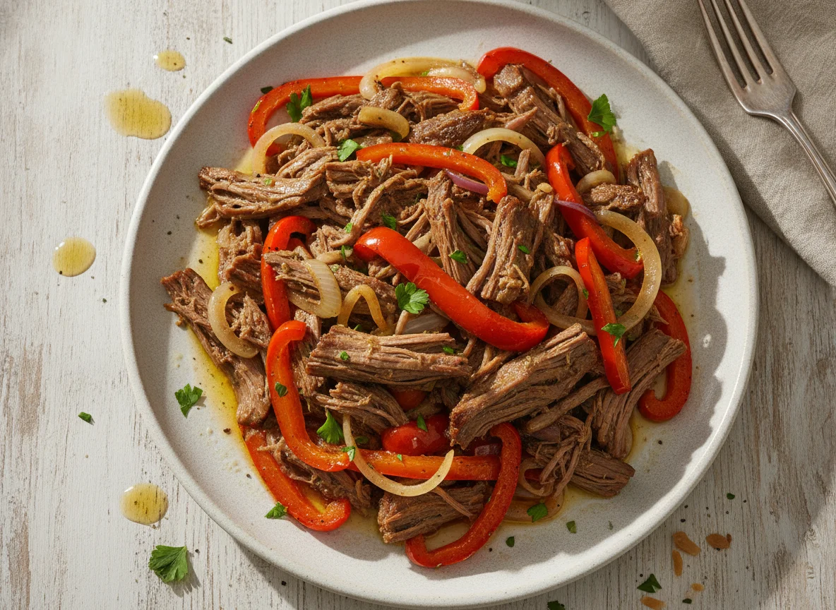 Shredded Beef with Peppers and Onions photo