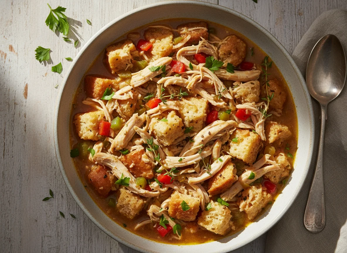 Shredded Chicken and Bread Stew photo