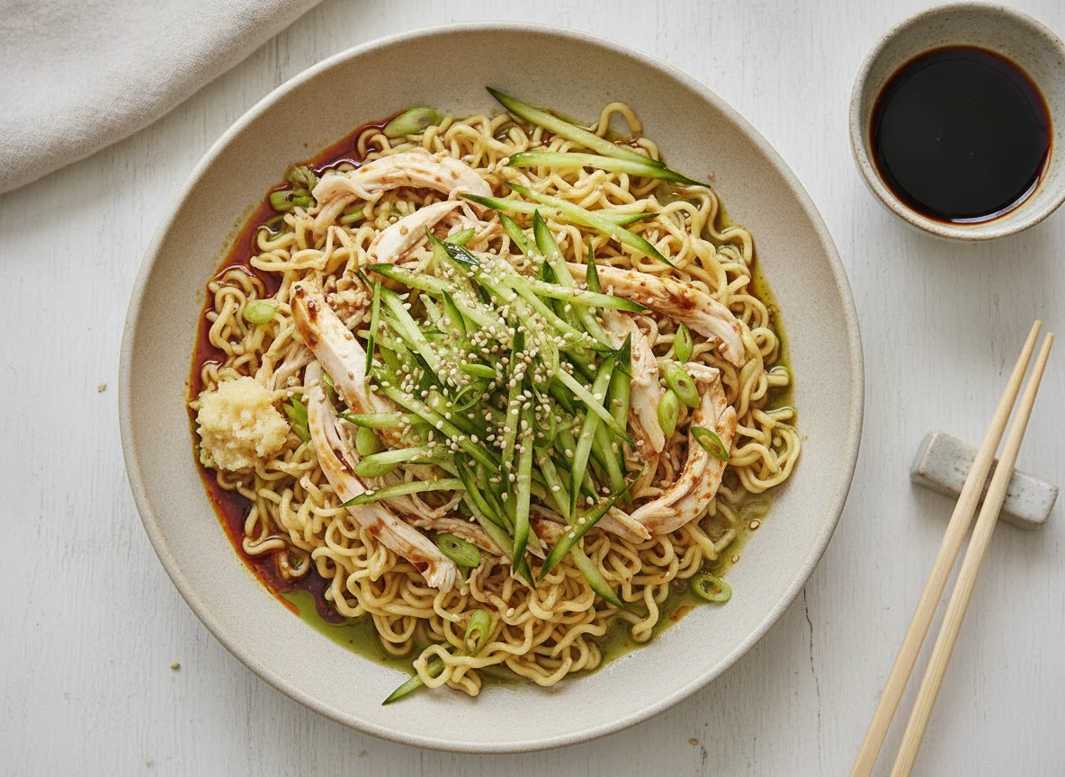 Shredded Chicken Cold Noodles with Cucumber photo
