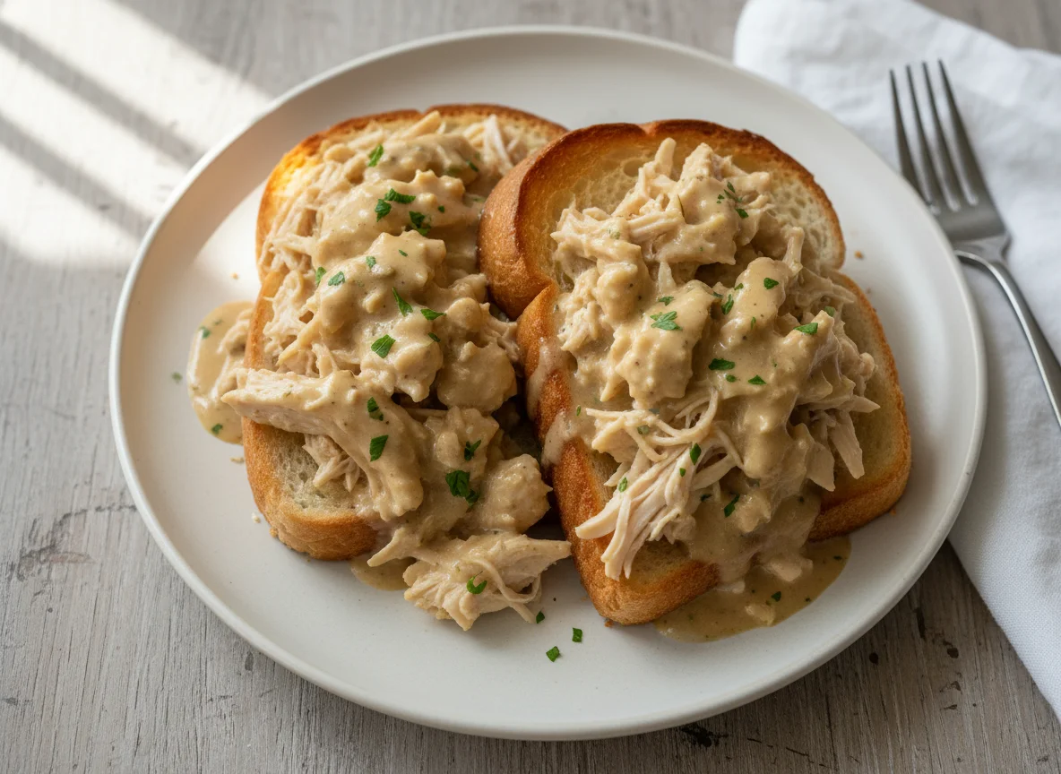 Shredded Chicken on Toast photo