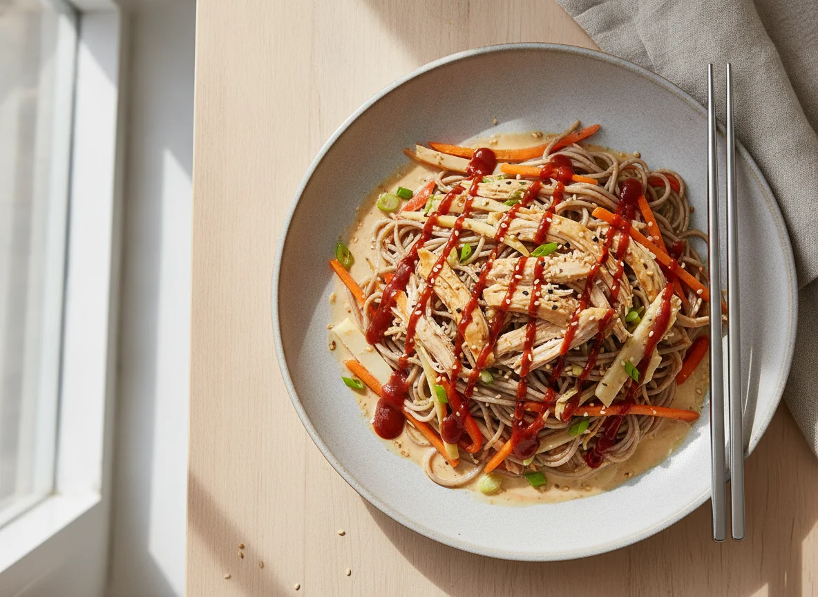 Shredded Chicken Soba Noodle Salad photo