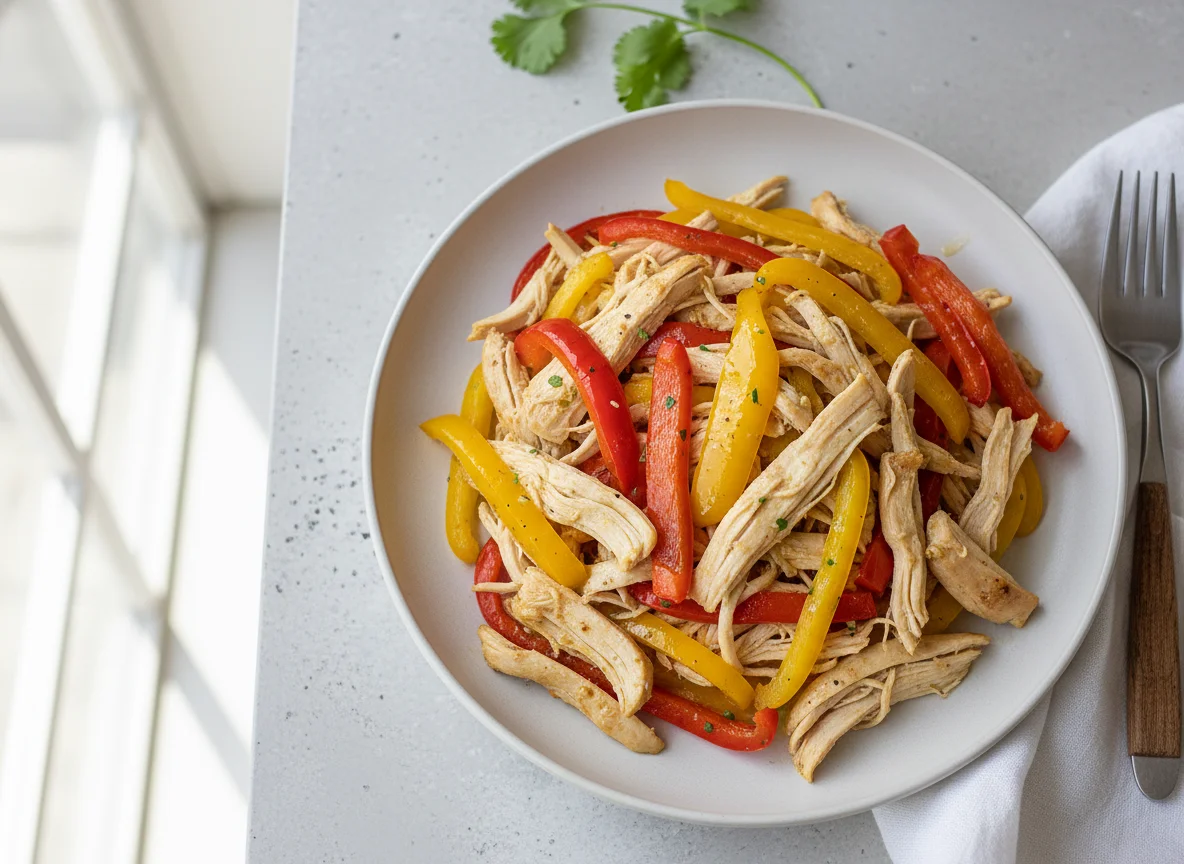Shredded Chicken with Bell Peppers photo