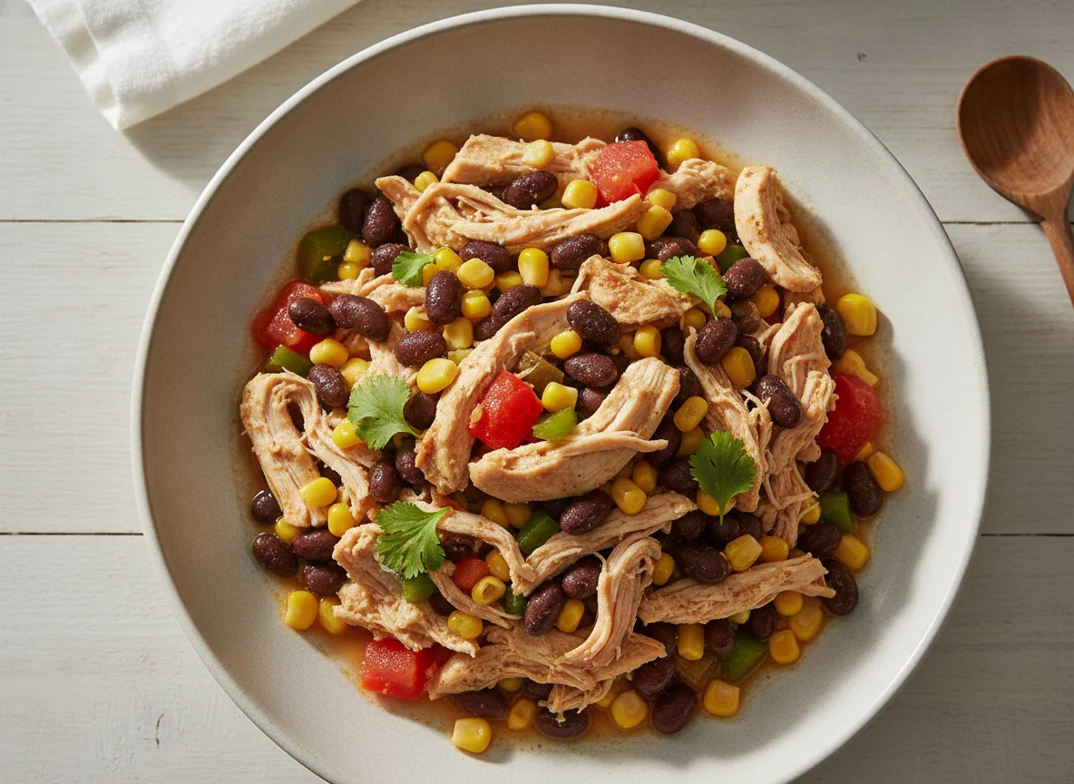 Shredded Chicken with Black Beans and Corn photo