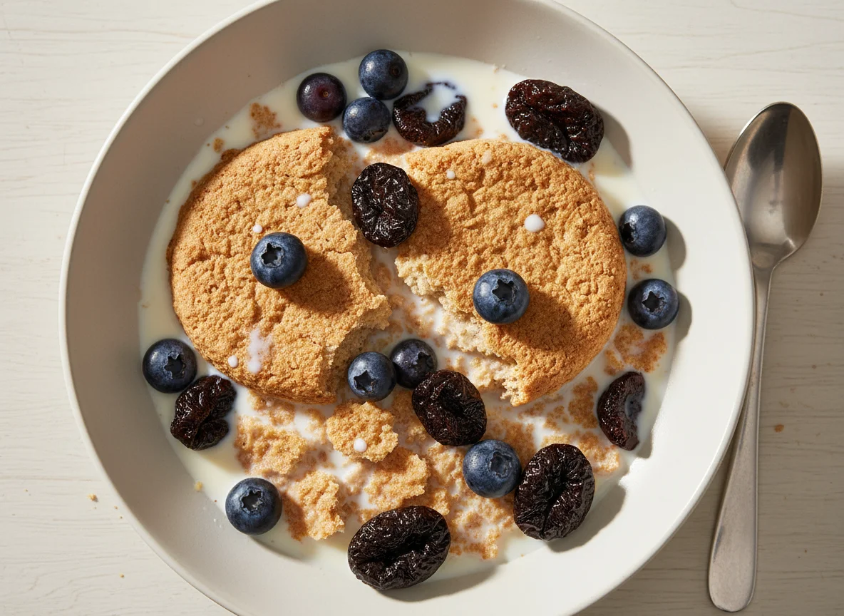 Shredded Wheat with Prunes and Blueberries photo