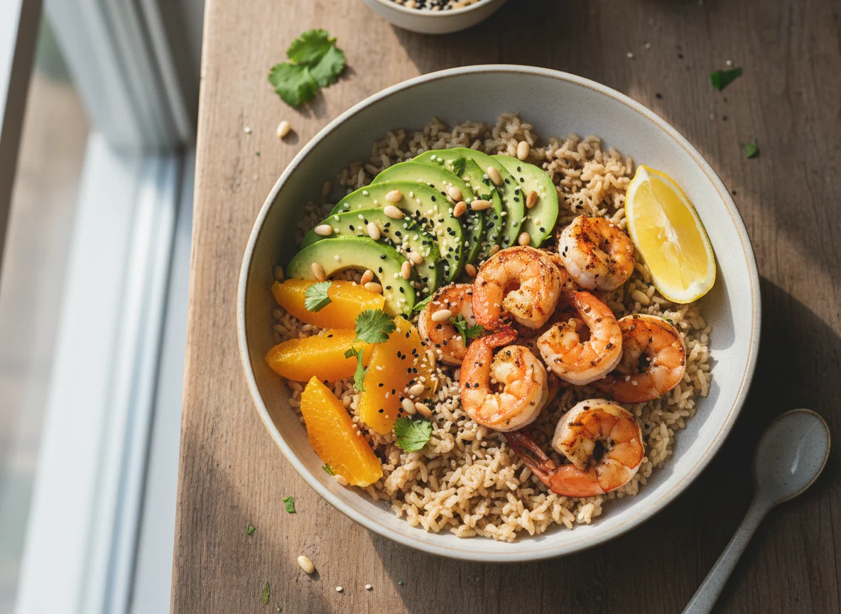 Shrimp and Avocado Rice Bowl photo