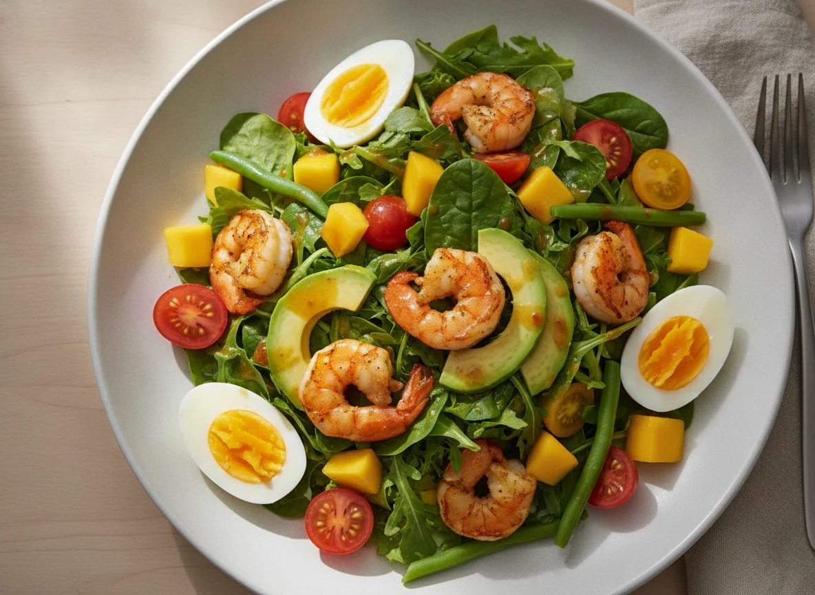 Shrimp and Avocado Salad with Hard Boiled Eggs photo