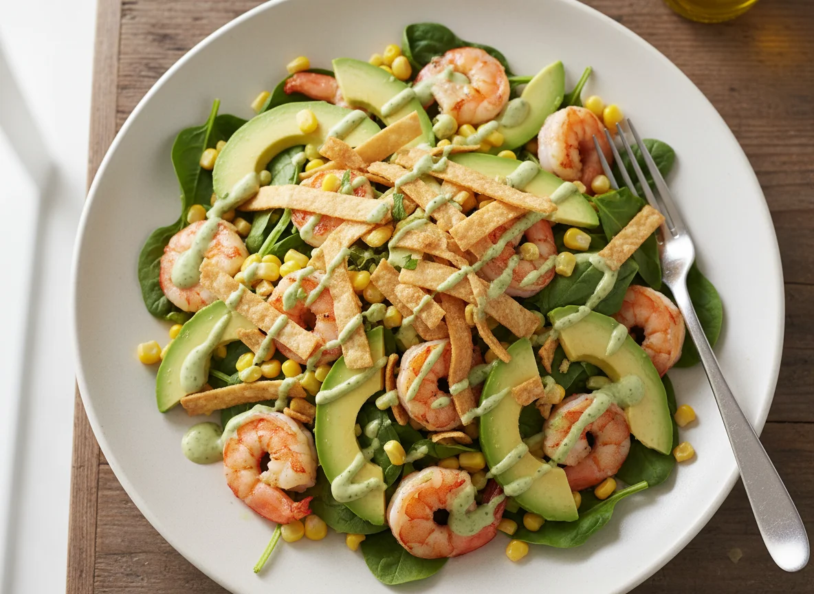 Shrimp and Avocado Salad with Tortilla Crisps photo