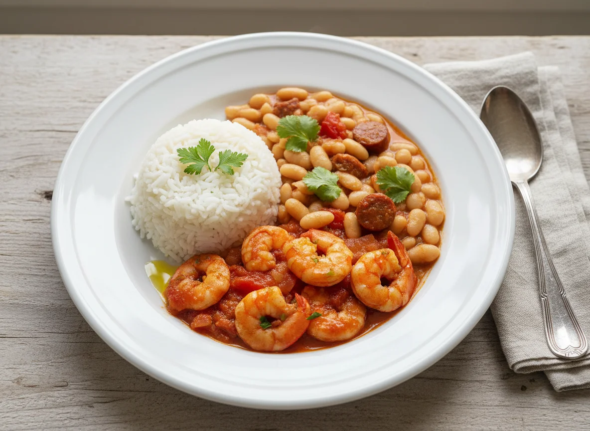 Shrimp and Bean Stew with Rice photo