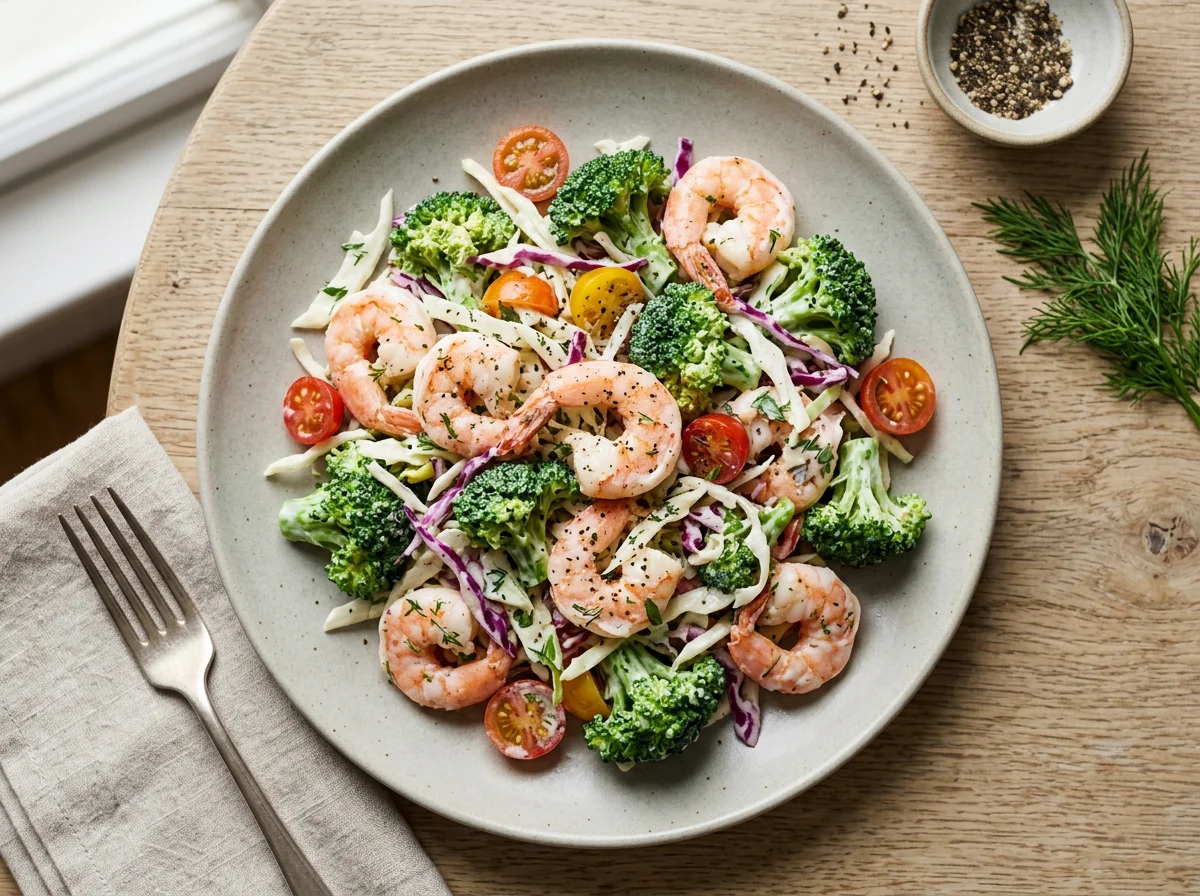 Shrimp and Broccoli Salad with Mayonnaise Dressing photo