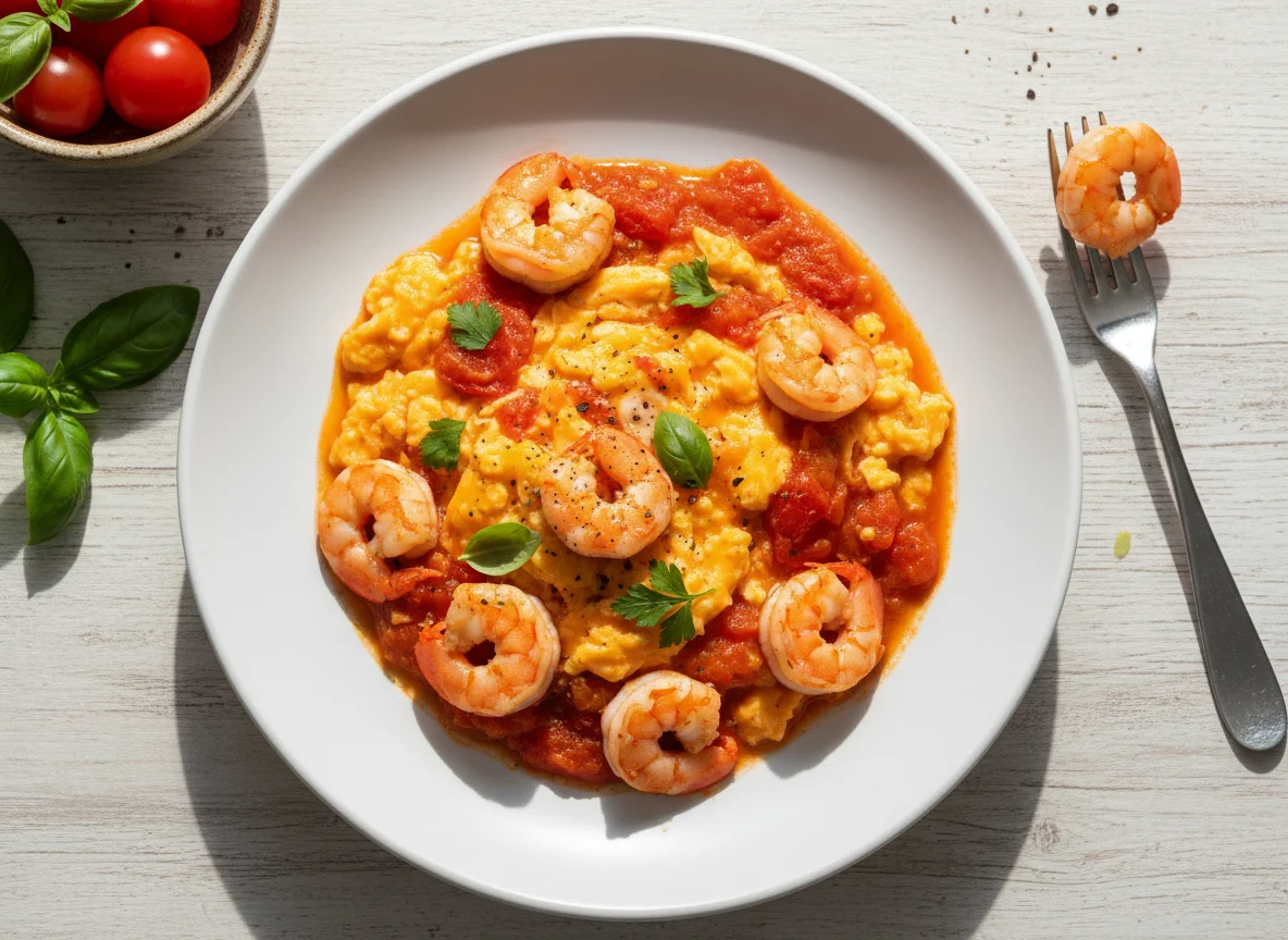 Shrimp and Egg with Tomato Sauce photo