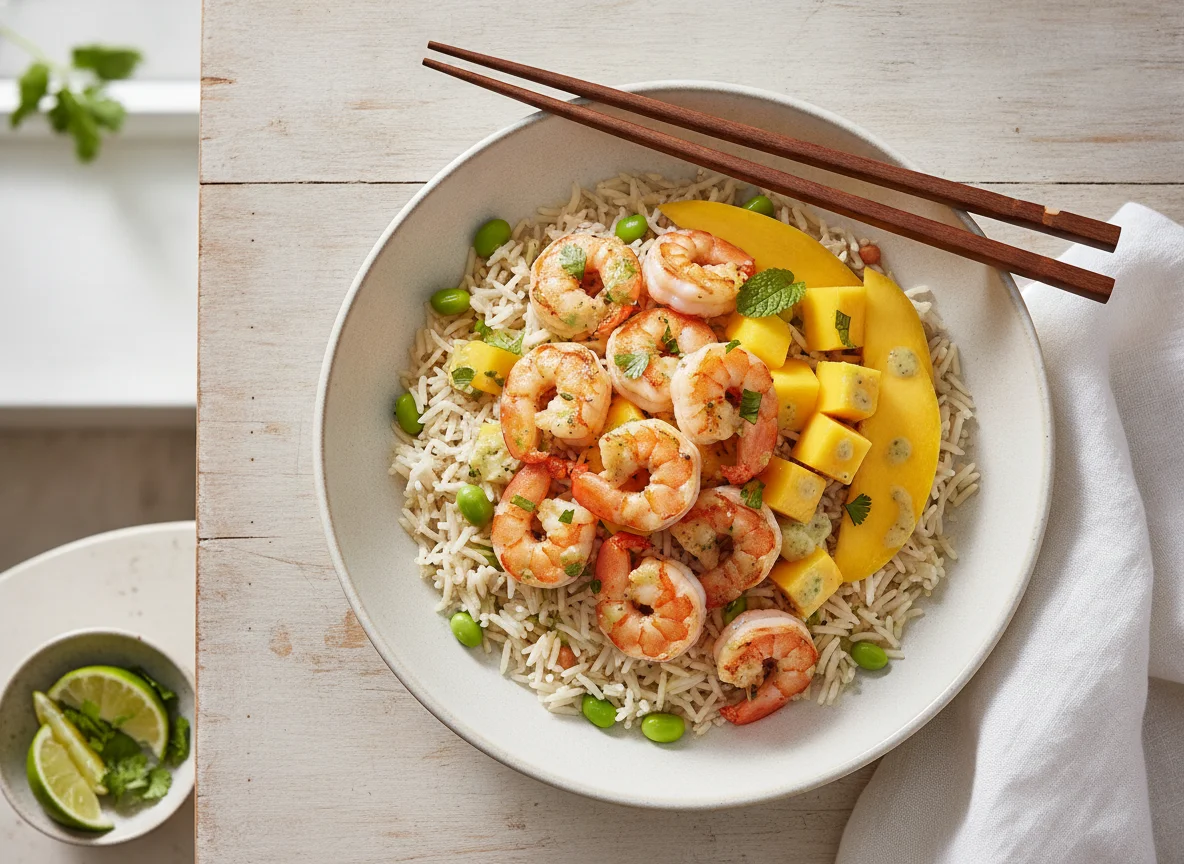 Shrimp and Mango Rice Bowl photo