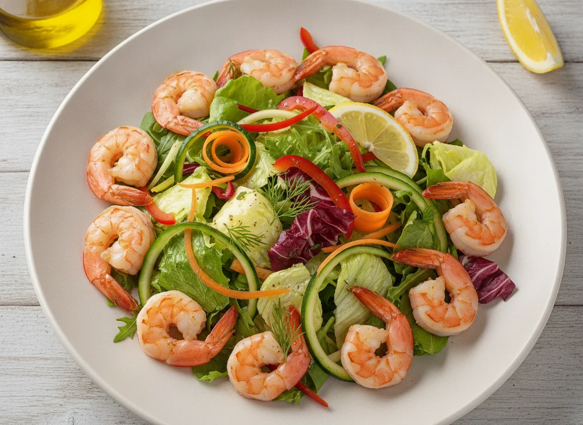 Shrimp and Mixed Green Salad photo