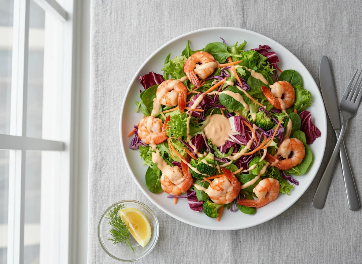 Shrimp and Mixed Vegetable Salad photo