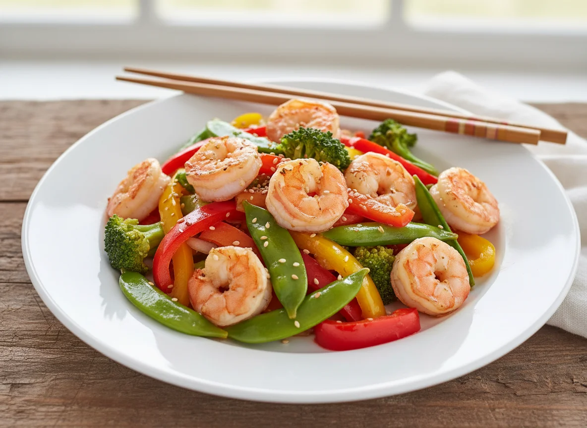 Shrimp and Mixed Vegetable Stir-fry photo