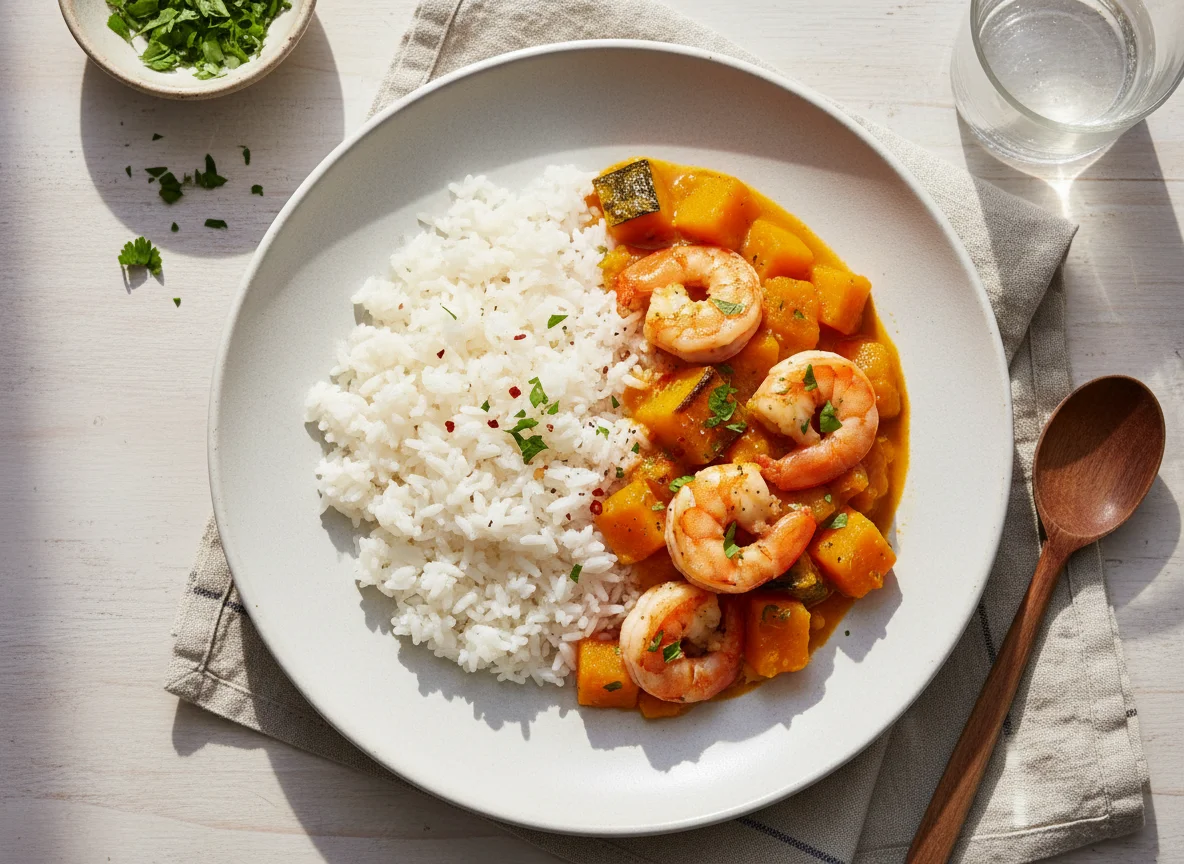 Shrimp and Pumpkin Stew with Rice photo