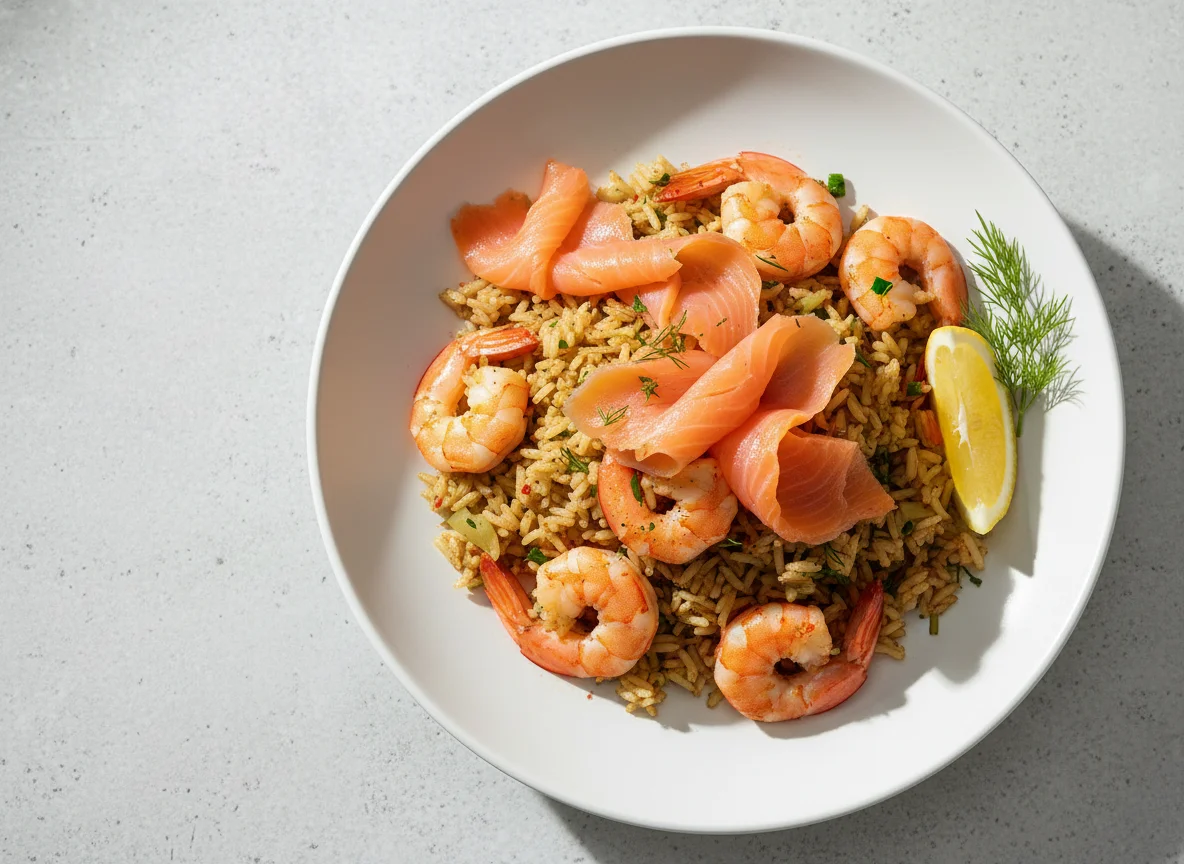 Shrimp and Rice with Smoked Salmon photo