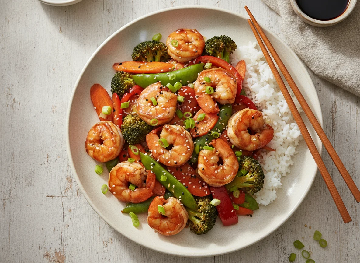 Shrimp and Vegetable Stir-fry photo