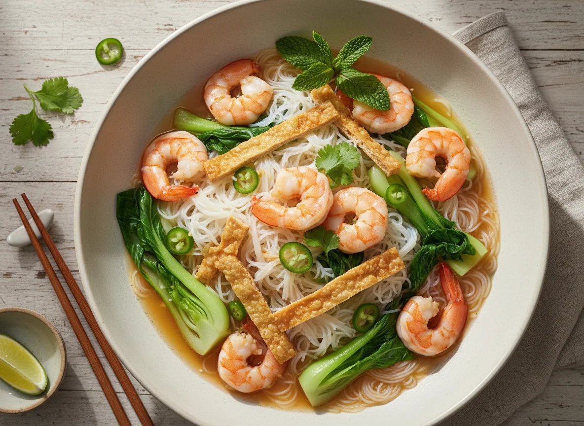 Shrimp and Vegetable Vermicelli Bowl photo