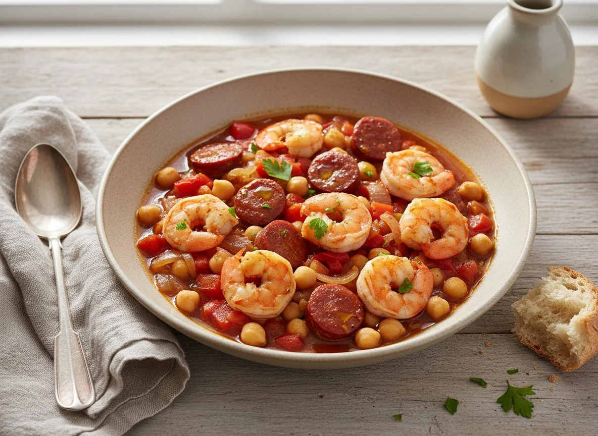 Shrimp, Chorizo and Chickpea Stew photo