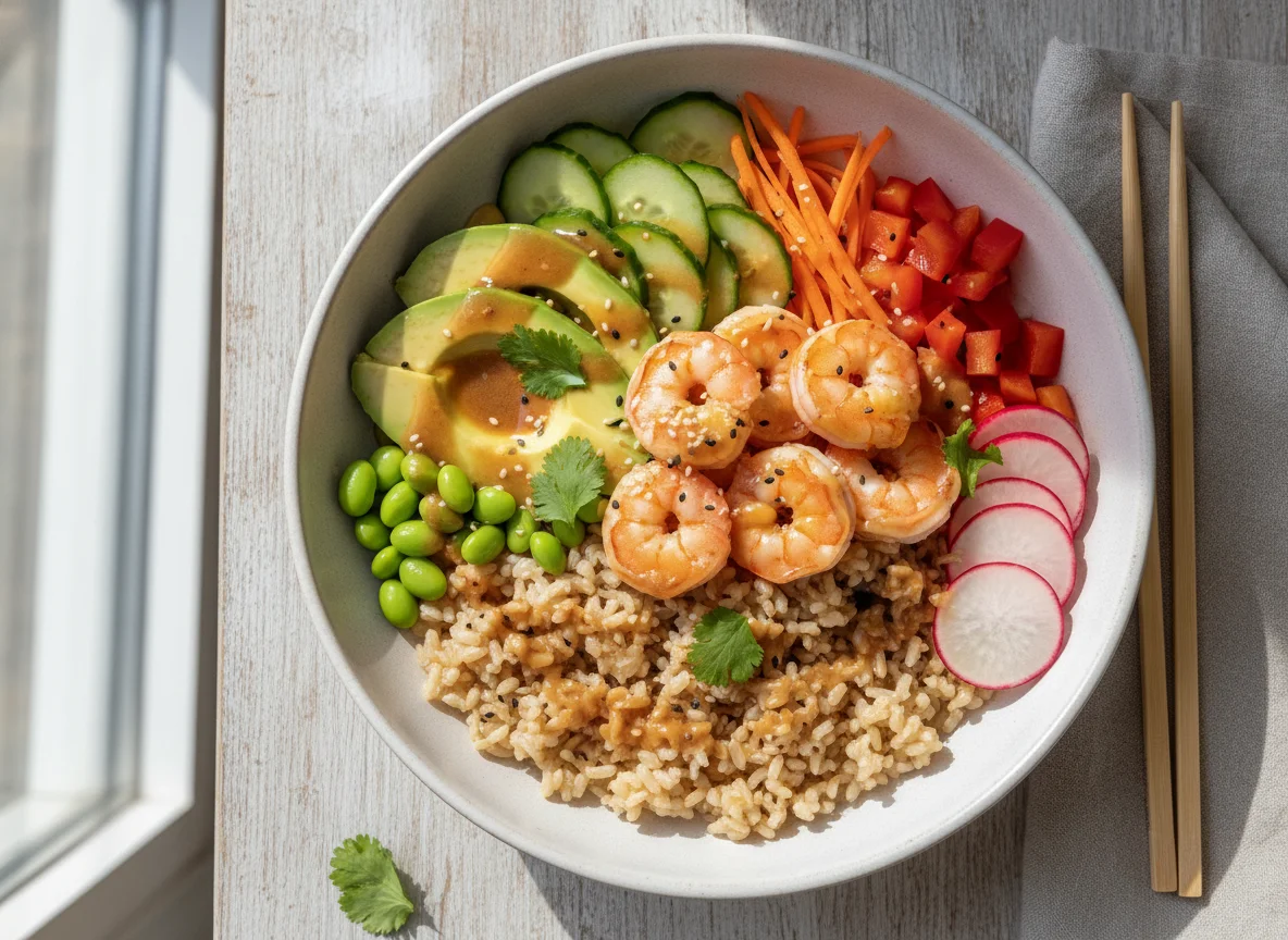 Shrimp Poke Bowl with Brown Rice photo