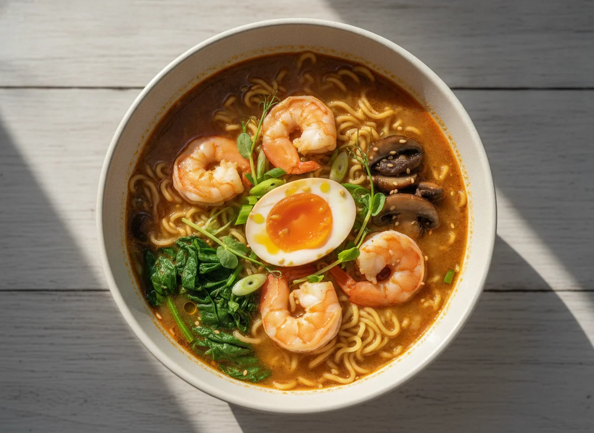 Shrimp Ramen with Soft Boiled Egg photo