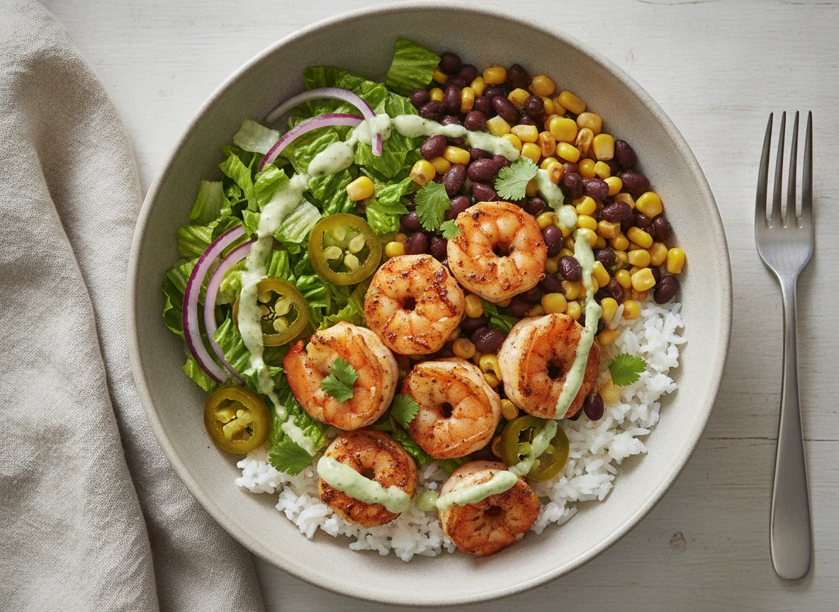 Shrimp Rice Bowl with Vegetables photo