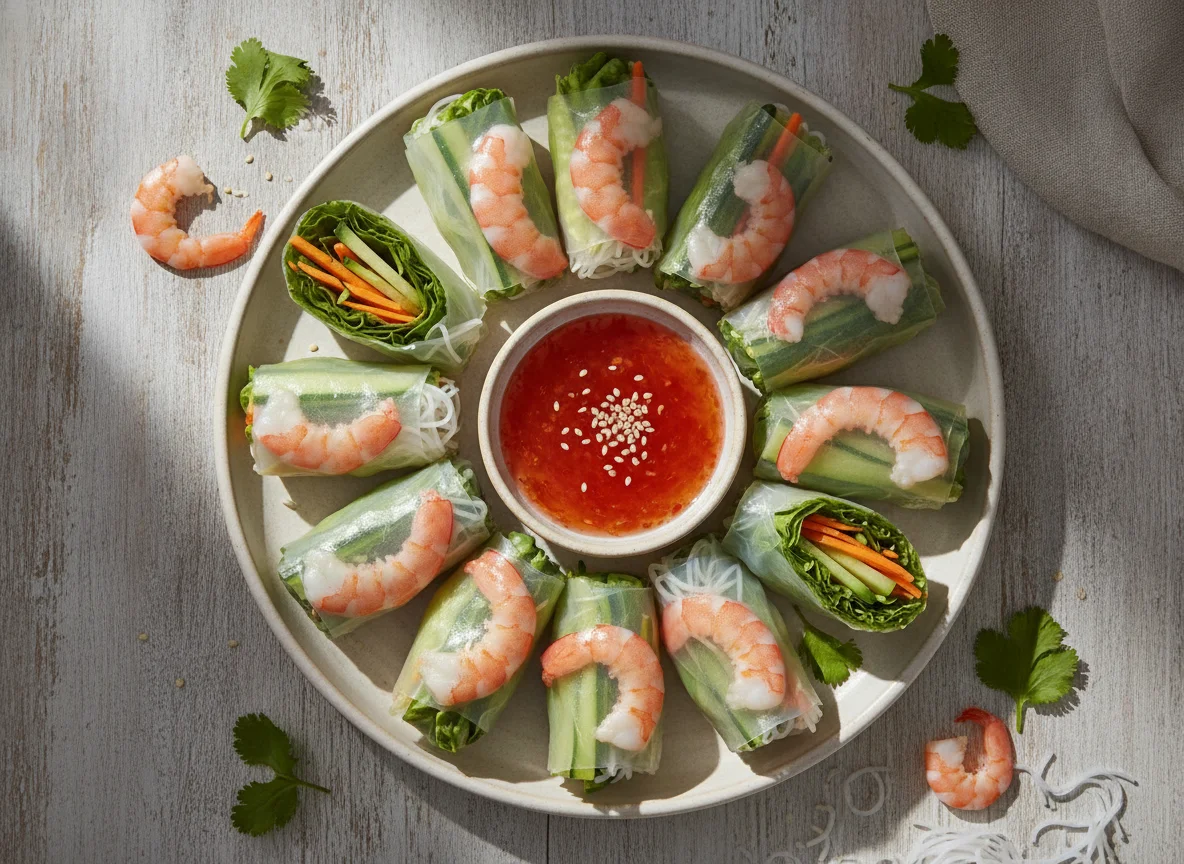 Shrimp Spring Rolls with Sweet Chili Sauce photo